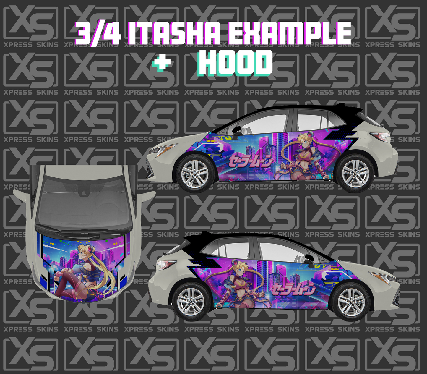 3/4 Sides + Hood Itasha Wrap